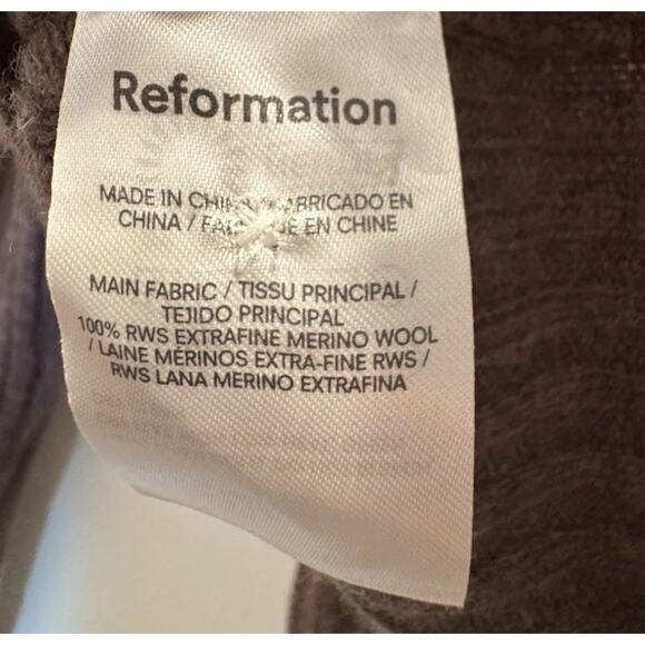 Reformation Trieste Regenerative Merino Wool Cardigan Women’s Size XS Brown - Picture 6 of 7